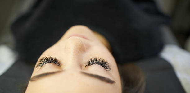 image of a woman's long lash extensions